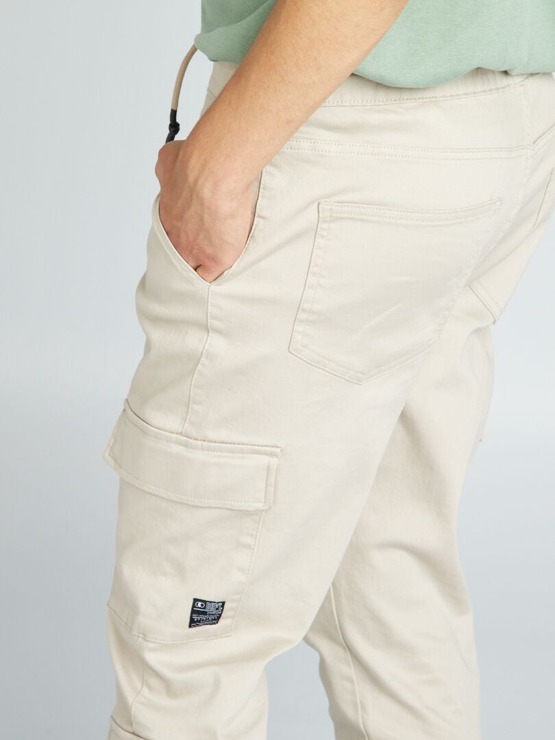 Joggingbroek met klepzakken - beige