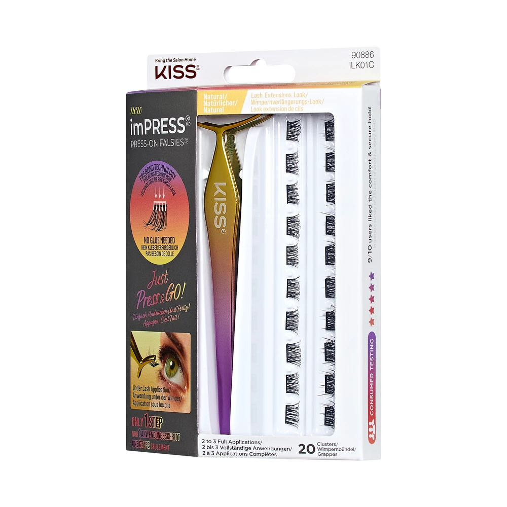 ImPRESS Press On Falsies Natural Kit 01 Umjetne trepavice 20 kom - Kiss