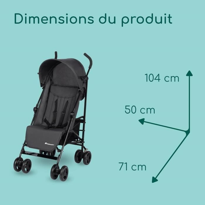 BEBECONFORT RAINBOW Stroller, 2nd stage, lightweight, easy folding, multi-position, 6 months to 4 years, up to 22 kg, Mineral Graphite