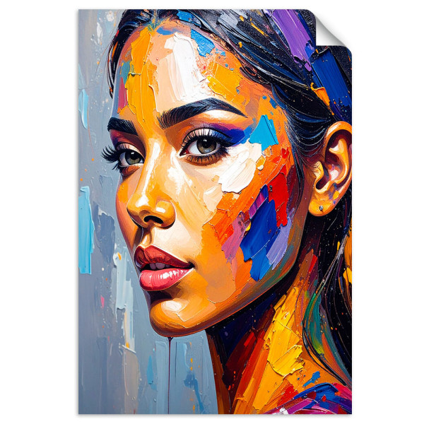 Naklejka na ścianę Feeby Twarz Pieknej Kobiety Malowany 20x30