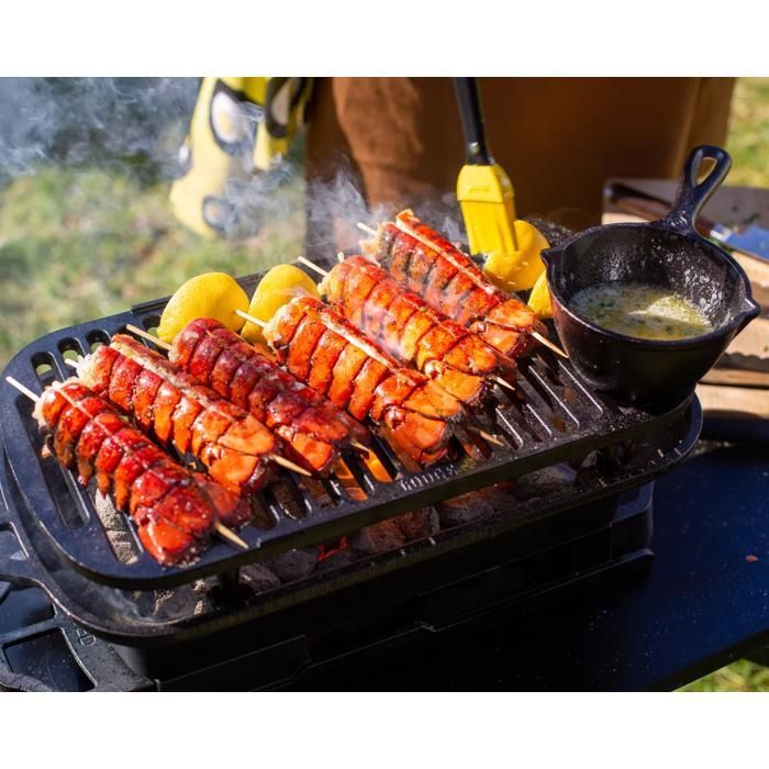 Lodge - Barbecue en fonte avec grille de cuisson  - Compact - Style Hibachi - Au charbon de bois - Fabriqué aux USA - 49x24x19cm