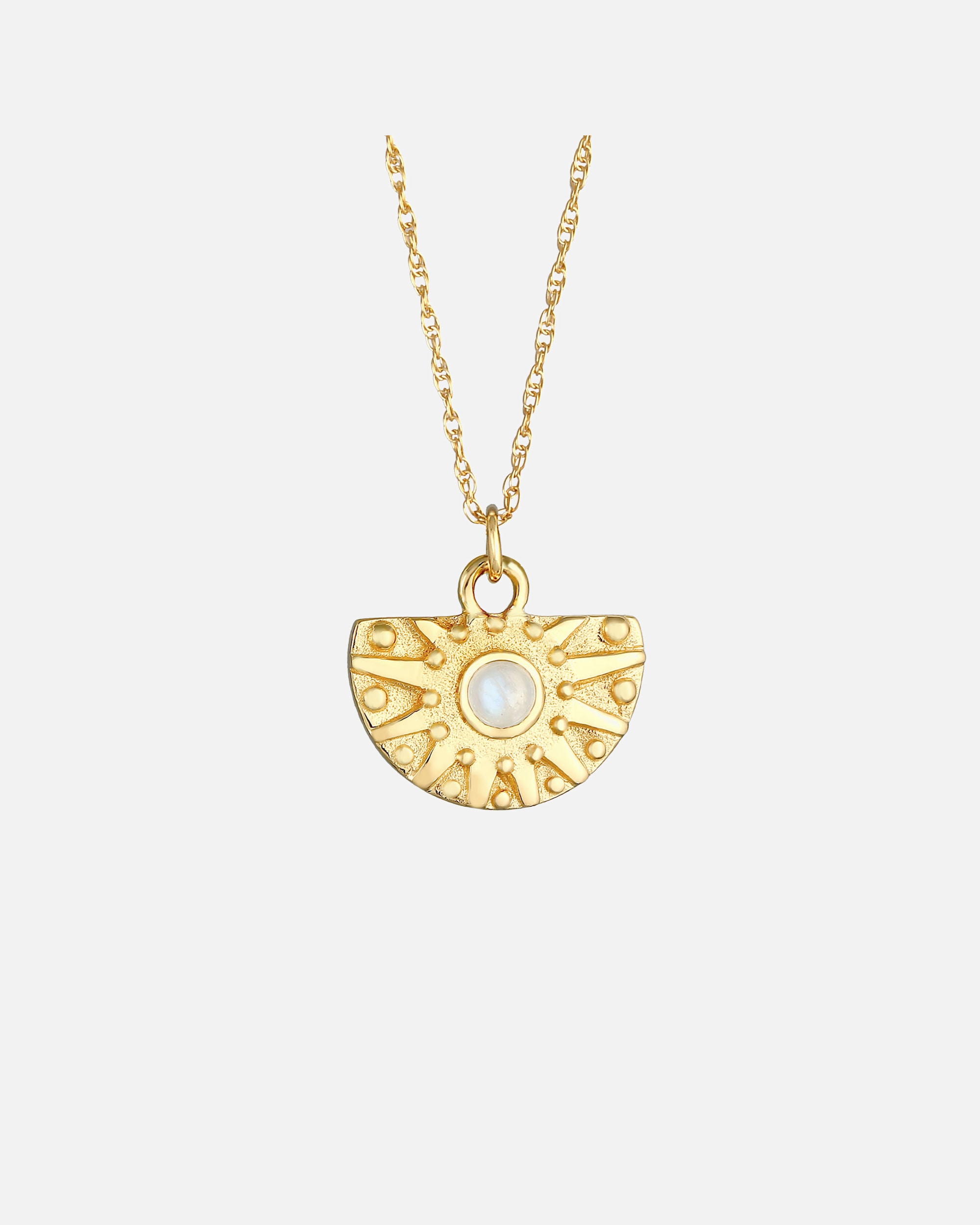 Elli PREMIUM Elli PREMIUM Collier Femmes pendentif Vintage Ornement soleil tendance avec pierre de lune en argent sterling 925 plaqué or