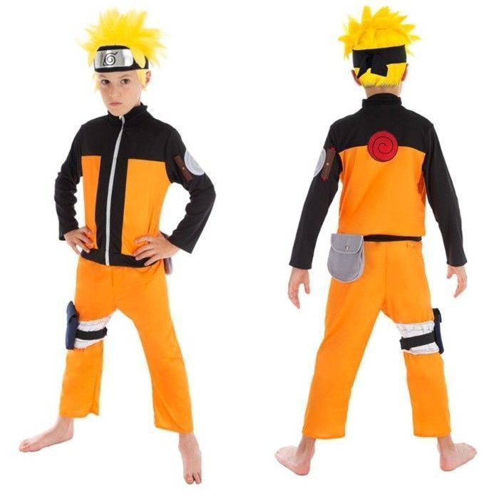 DÉGUISEMENT NARUTO GARÇON 5/6 ANS Orange, Cuivre, Mandarine