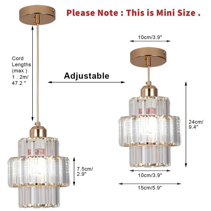 GreeLustr Lustre moderne en cristal Plafonnier Lampe à suspendre