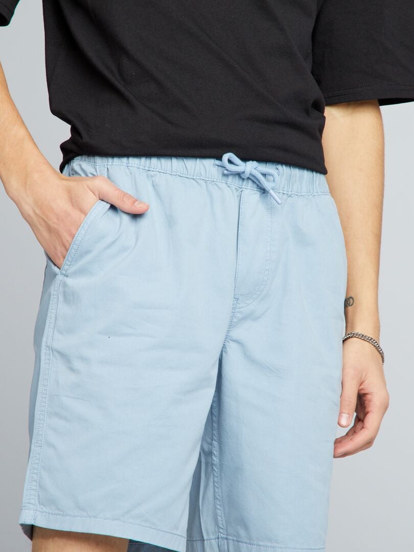 Pantalones cortos de algodón elástico - AZUL