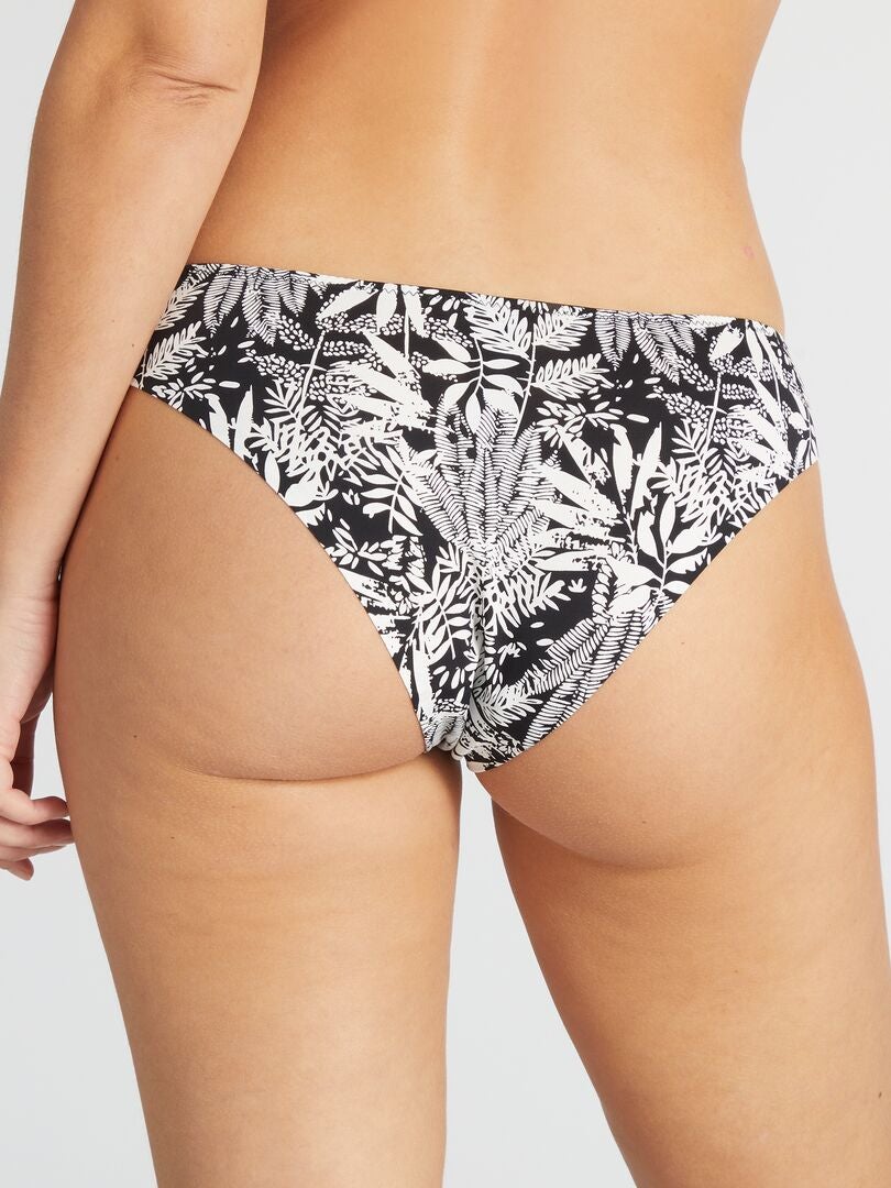 Calcinha de microfibra com estampa 'Envie de lingerie' - PRETA