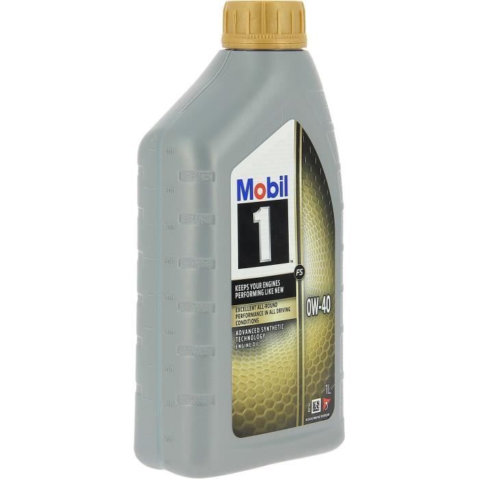 Aceite sintético para motor 5W-40 FS - MOBIL 1 - Lata de 1L - Ultra alto rendimiento - anticontaminación