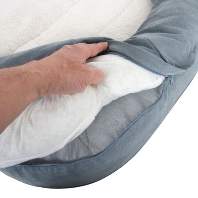 Cuccia ovale per cani in memory foam - Grigia