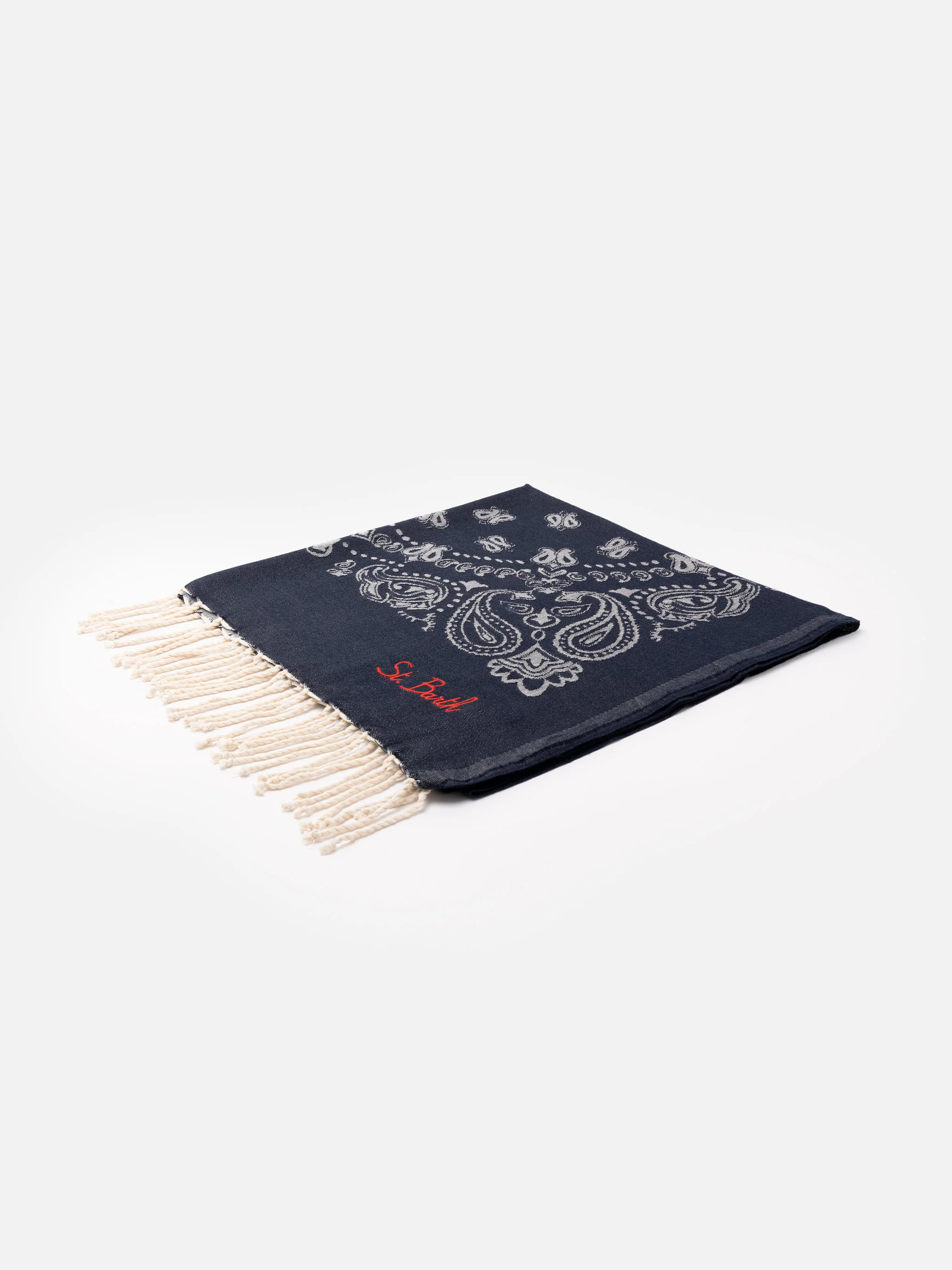 Foutas strandhandduk i bomull med jacquardbandana
