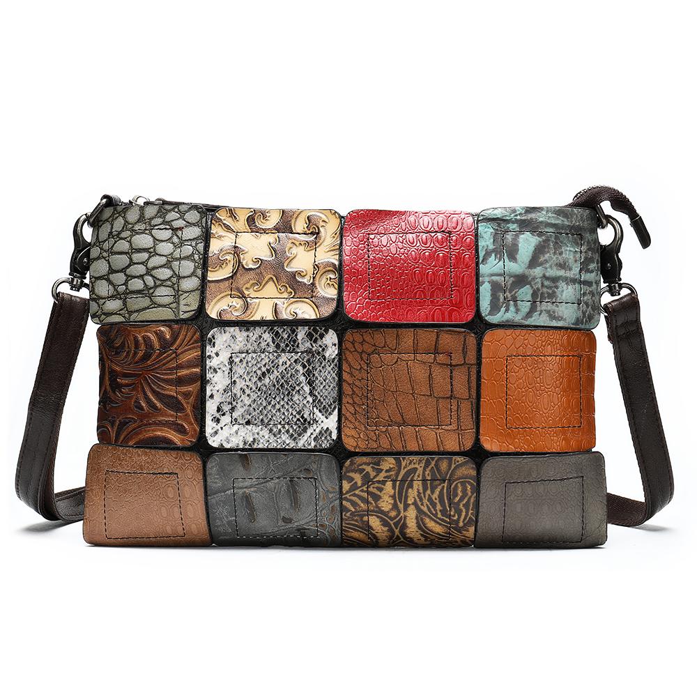 Sac bandoulière femme en cuir véritable, style bohème, pochette à rabat, sac messager.