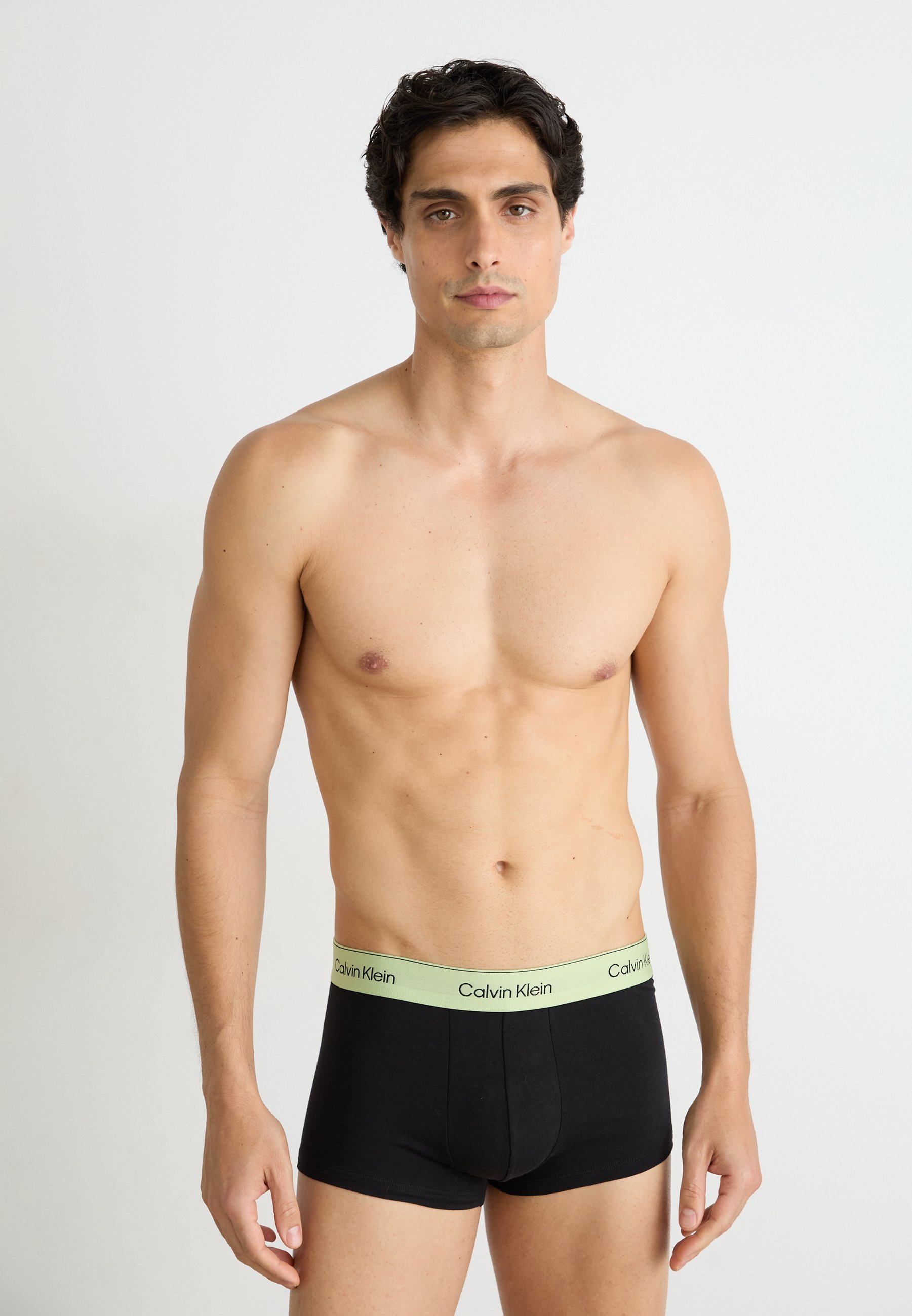 Calvin Klein Underwear LOW RISE TRUNK PACK 3 ICON COTTON STRETCH - Slip - bianco/blu cielo/divertimento con foglie