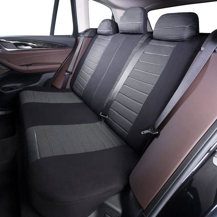 Coprisedile universale per auto grigio Set completo di coprisedili universali per auto in tessuto Etichetta coprisedile per auto