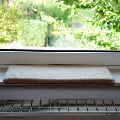 Alfombrilla de felpa para alféizar de ventana - Beige claro