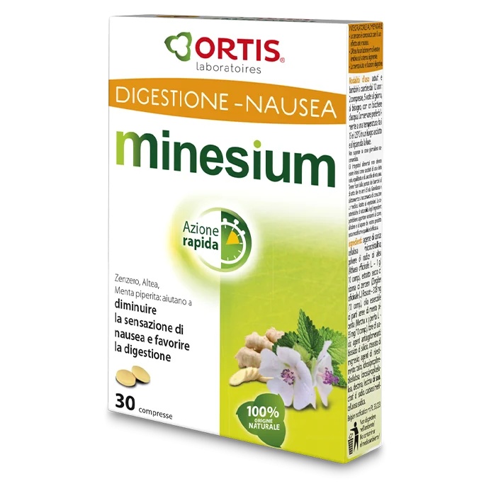 Minesium 30 tabletten verminderen misselijkheid en bevorderen de spijsvertering.