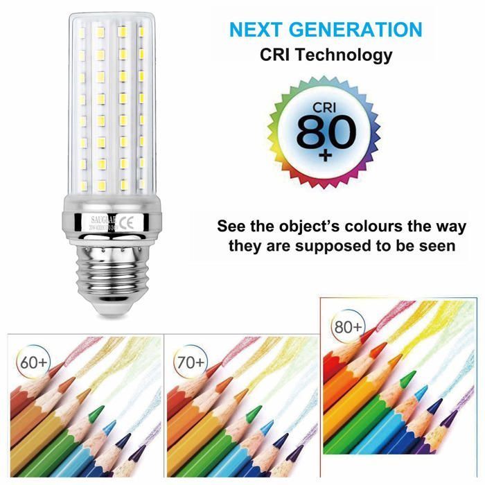 Paquete de 3 bombillas LED tipo maíz de 20 W, equivalentes a una bombilla incandescente de 150 W, 2300 lúmenes, luz blanca neutra de 4000 K, base de rosca E27.