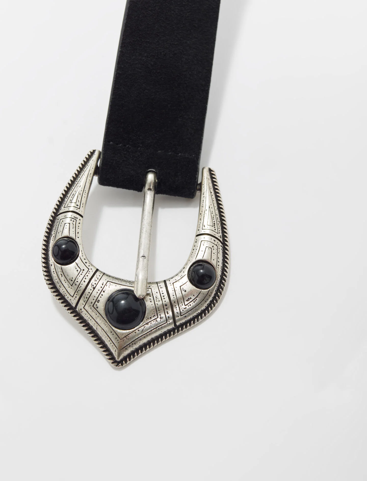 Berberstijl suède leren riem - Zwart