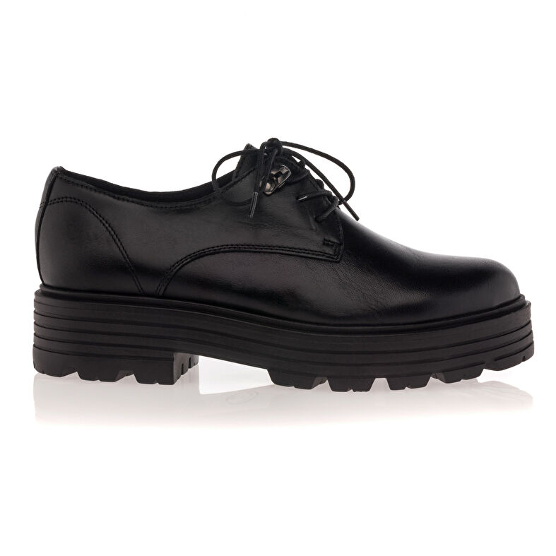 Zwarte veterschoenen voor dames / Derbyschoenen