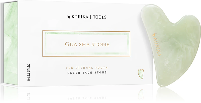 KORIKA Ferramentas Gua Sha Pedra de Jade Verde Acessórios para massagem facial em Jade Verde