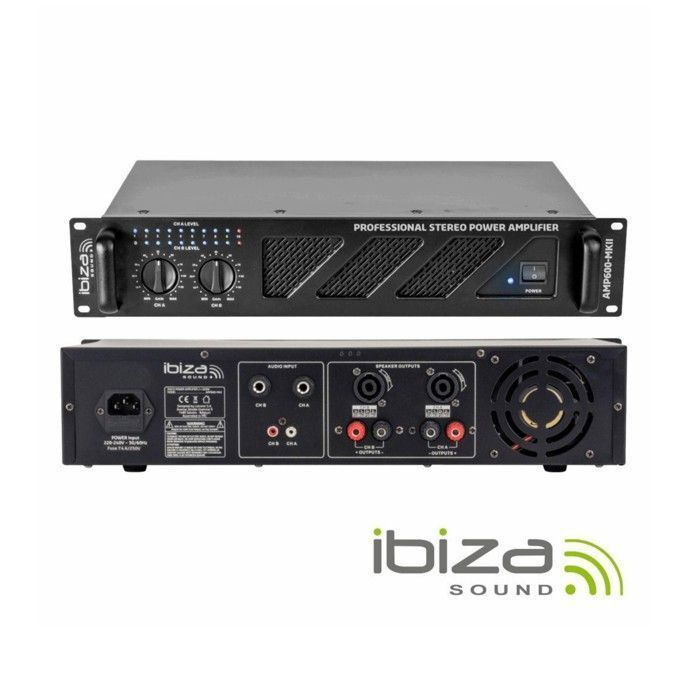 DJ Sound System Pack: 2 Ibiza DISCO12B Speakers (2x600W) - Speaker Stand - 2x480W Fan-Assisted Amplifier - 2 BUBBLE-DREAM LED Bubble Machines - Cables