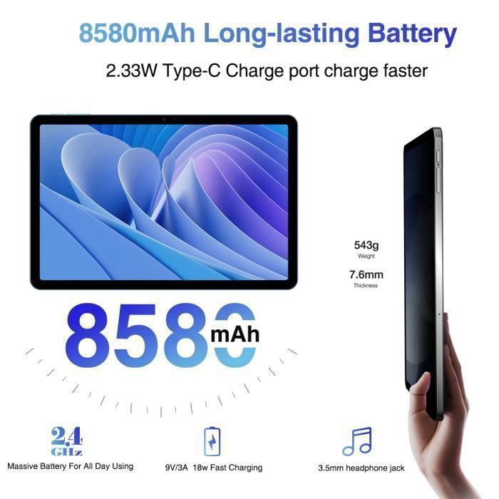 DOOGEE T35 Tablet - 11-inch 2.5K Screen, 20GB + 256GB Storage - Android 14 - 4G, Wi-Fi, Dual SIM, with Keyboard and Stylus - Gray