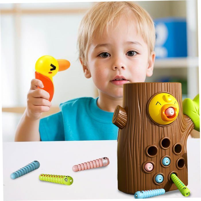 Jeu Magnétique Oiseau & Ver de Terre Montessori - Jouet Éducatif Motricité Fine Enfant 2 Ans, Cadeau Fille Garçon