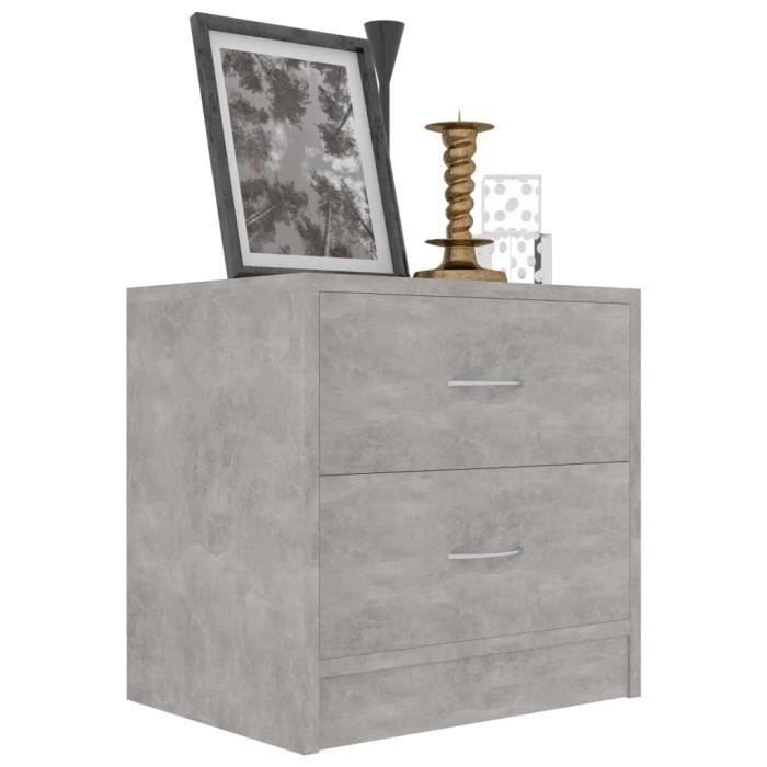 vidaXL Table de chevet Gris béton 40 x 30 x 40 cm Aggloméré
