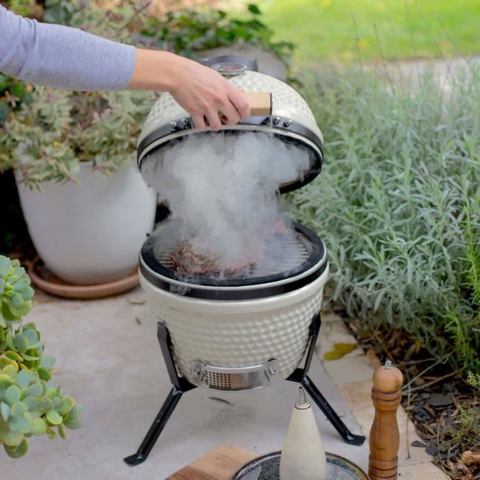 Barbacoa ahumadora Kamado - LIVEO - DOC330 - Beige / Negro
