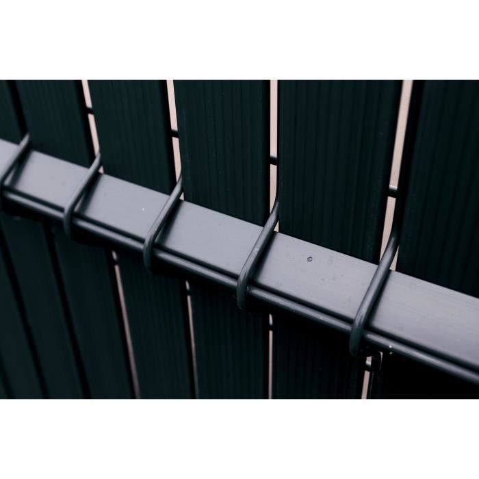 Privacy screen slat kit - NATURE - For rigid fence panels - Opacity 4/5 - 1.525 x 2.50 m - Black