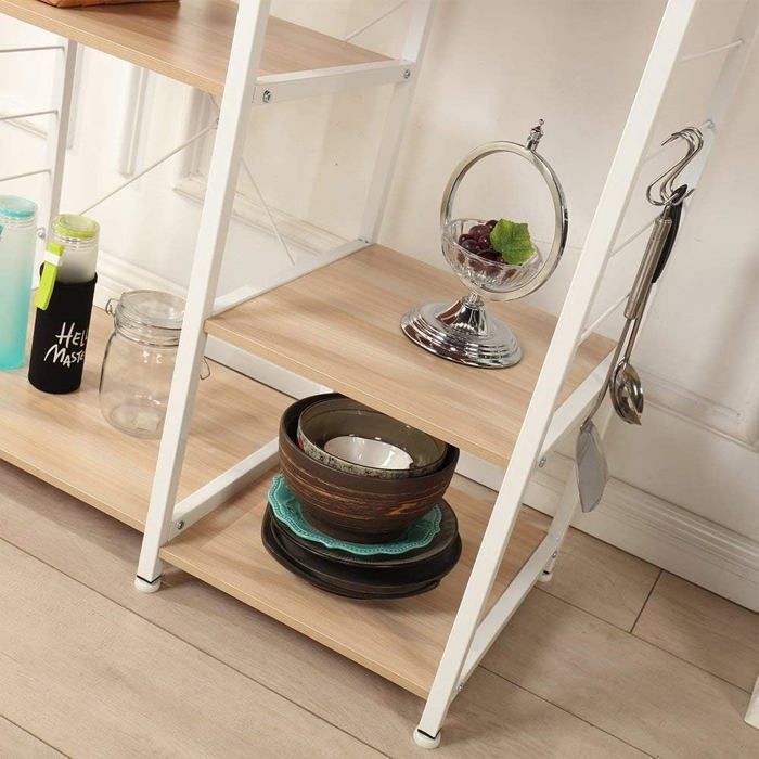 NEED Kitchen Storage Unit, Kitchen Trolley for Storage, 90 x 39 x 83 cm, White Maple