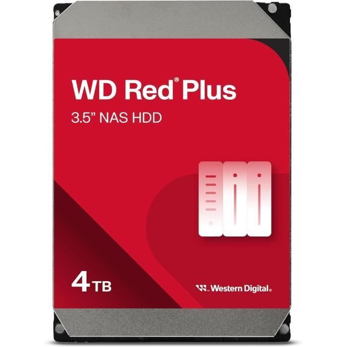 Disque dur Interne - WESTERN DIGITAL - Red Plus - 4To - 3.5