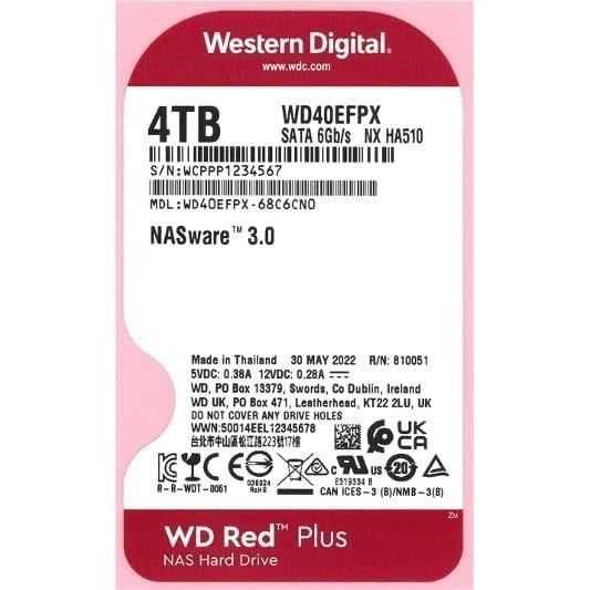 Interne Festplatte - WESTERN DIGITAL - Red Plus - 4 TB - 3,5