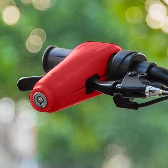 Anti-theft Brake Lever Lock + Universal Alarm Lock for Motorcycle, Scooter, Bicycle, Red with 2 Keys