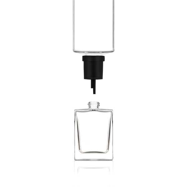 Frasco de vidro transparente Heko 15/415 (com rosca) - Refil de 30 ml