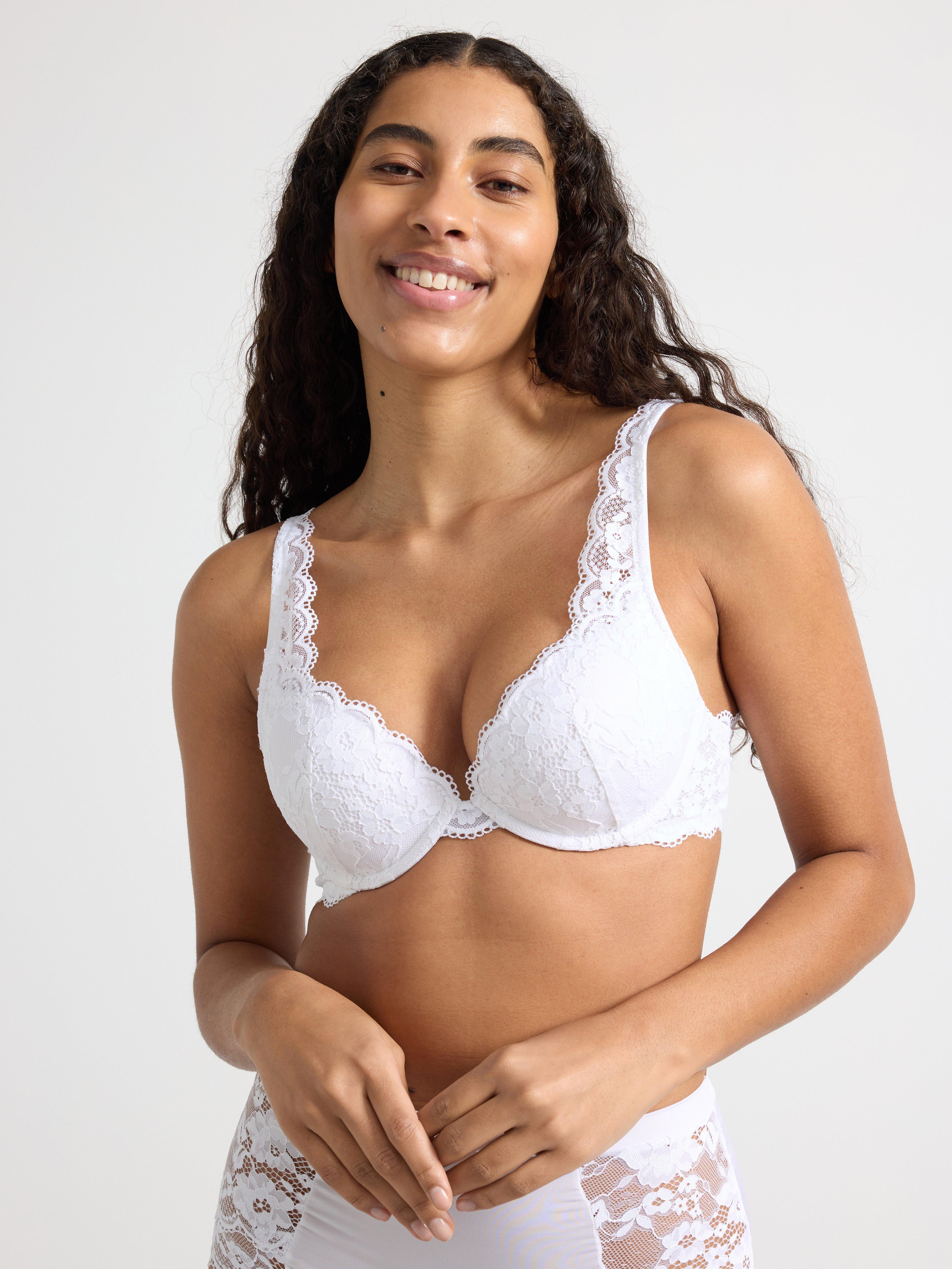 Malva push-up-bh i spikertopp hvit