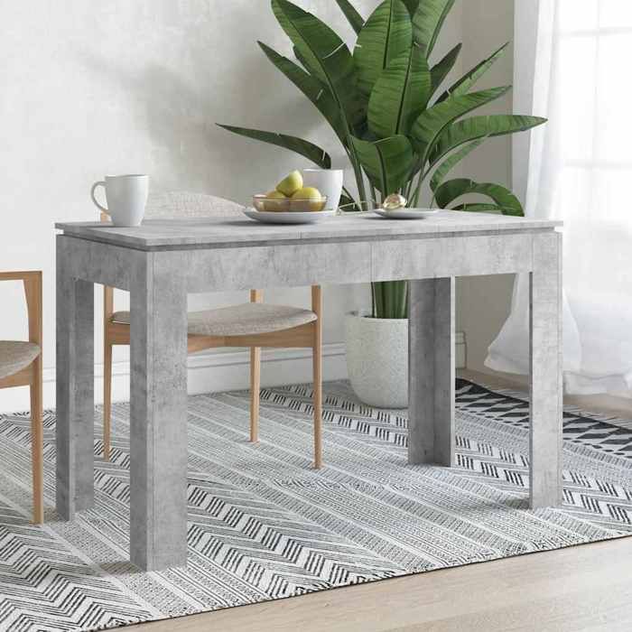 Low price - Living room/kitchen furniture - Dining table only - Concrete grey 120x60x76 cm Engineered wood (476450586836)