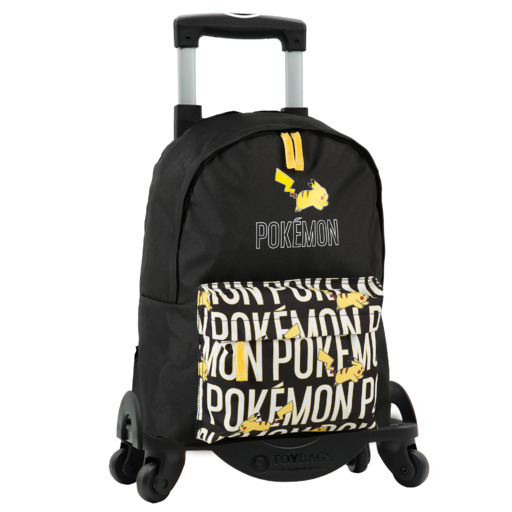  Σακίδιο πλάτης Pokemon American School, προσαρμόσιμο + τσάντες παιχνιδιών, 4 ρόδες, 360°