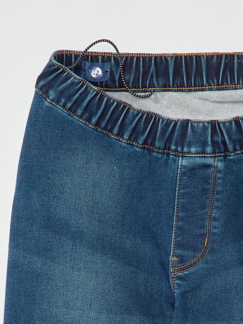 Jeans met hoge taille en rechte pijpen - makkelijk aan te trekken - BLAUW