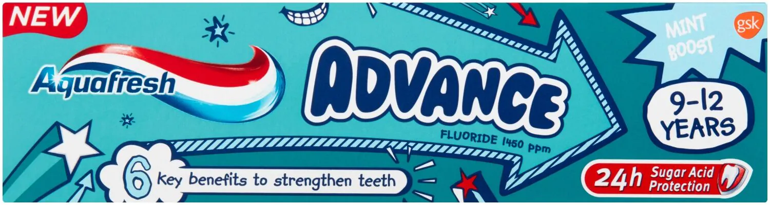 Aquafresh Advance Pasta do zębów dla dzieci 9-12 lat