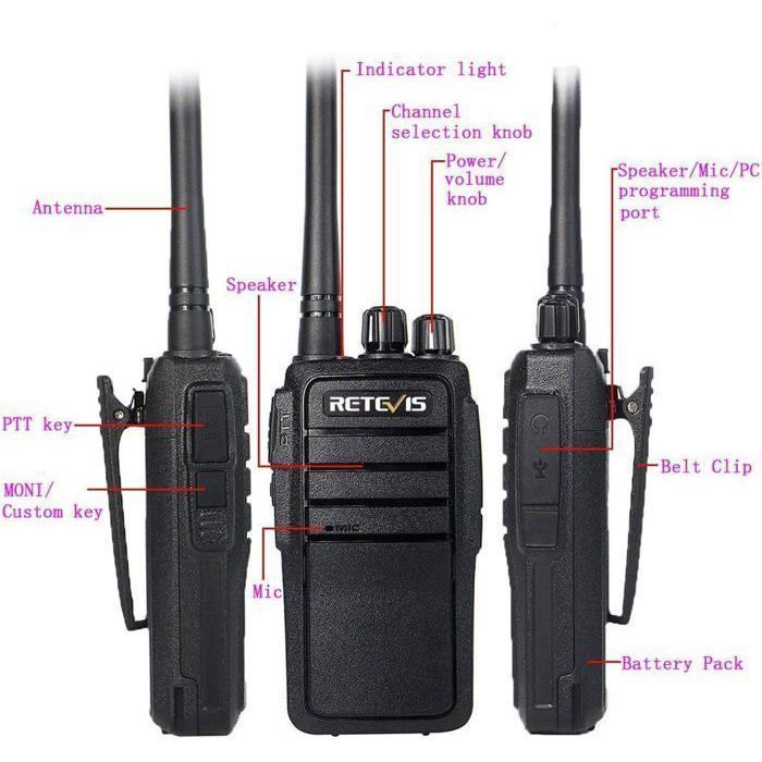 Walkie Talkie Retevis RT21 de largo alcance, profesional, VOX, 16 canales, radio bidireccional recargable para rescate (6 unidades)