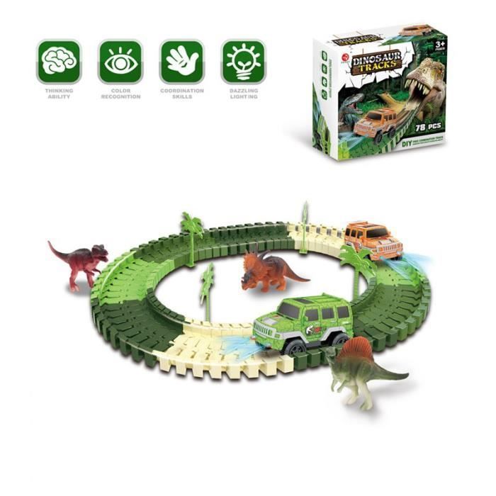 Pista per macchinine - ZGEER - Casuale - 78 pezzi - Giocattolo per bambini - Dinosauri