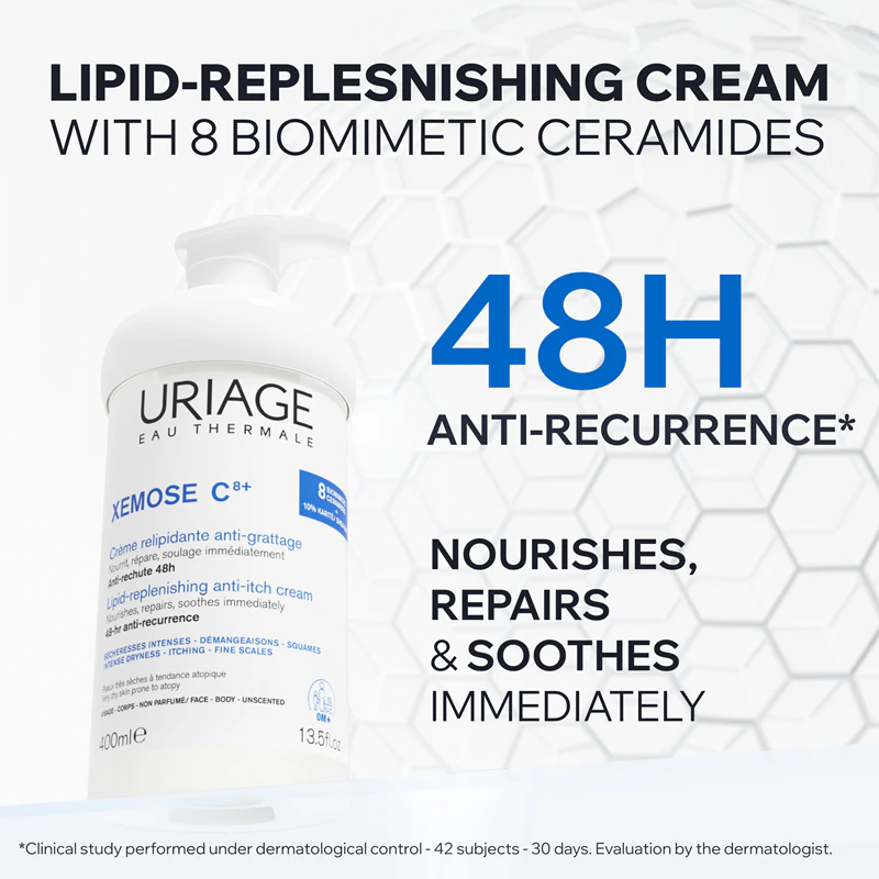 Uriage Xemose C8+ Lipid-Replenishing Anti-Irritation Cream upokojujúci krém na dopĺňanie lipidov pre suchú a atopickú pokožku