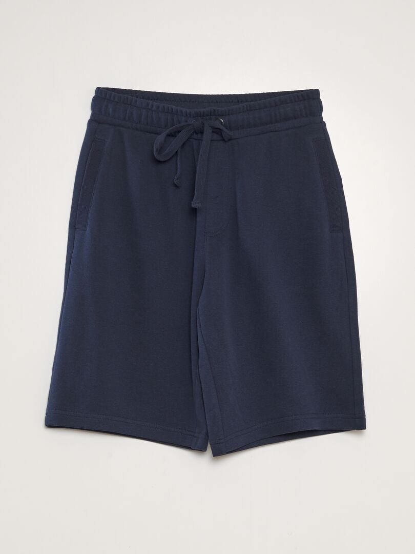 Lichtgewicht shorts van effen fleecestof - BLAUW
