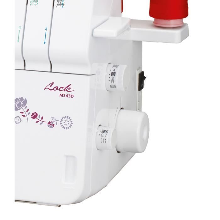Máquina overlock BROTHER M343D - 2 agujas, brazo libre, enhebrado simplificado, alimentación diferencial ajustable