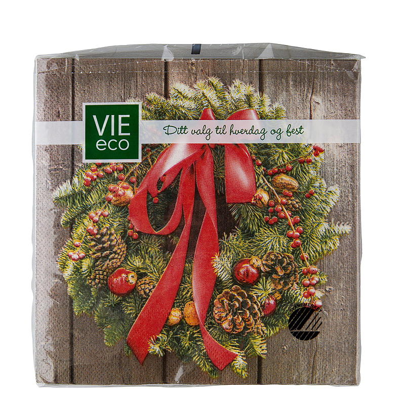 Vie Eco -lautasliinat 20 kpl, 33x33 cm, jouluaihe