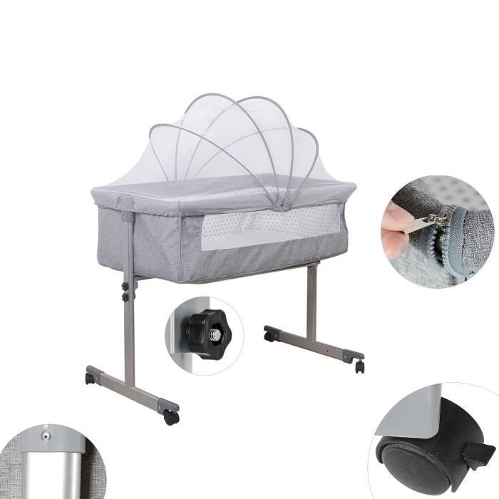 Berceau Co-dodo Gris - YOULUOLI - Portable, avec rouleau, lit de jeu - 0-36 mois - 9,67 kg