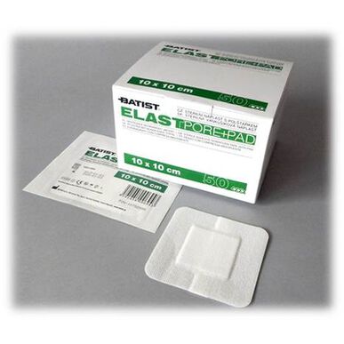Batist-kirurgiset sidokset 10 cm x 10 cm, elastomeeriä, 50 kpl 50 kpl