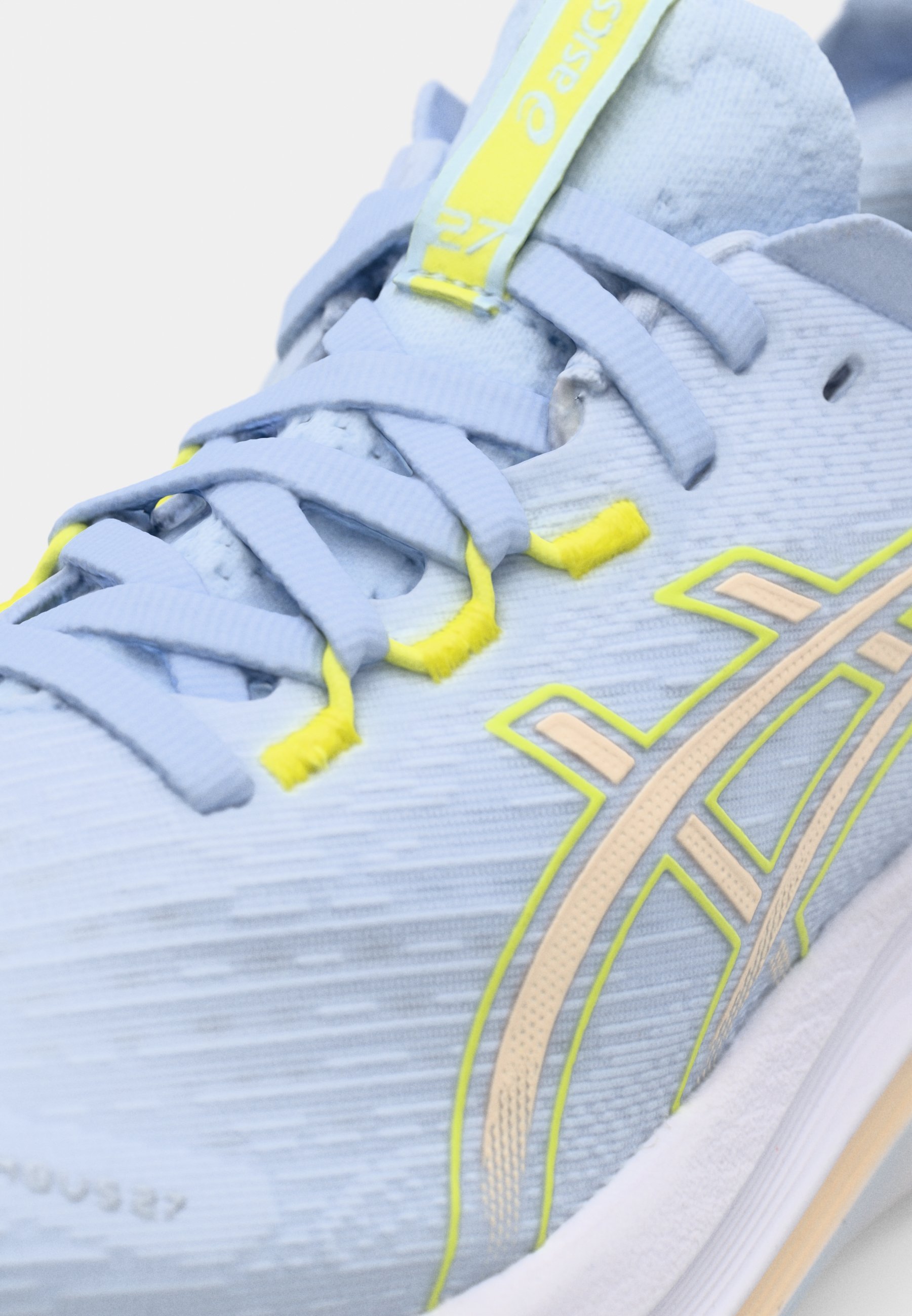 ASICS GEL NIMBUS 27 – Straßenlaufschuhe – Blauverlauf/Perlmuttrosa