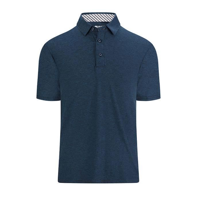 Men's Polo Shirt, M-3XL Classic Regular Fit for Golf and Tennis, Lightweight Breathable Summer Short Sleeve Polo Shirt - Navy Blue