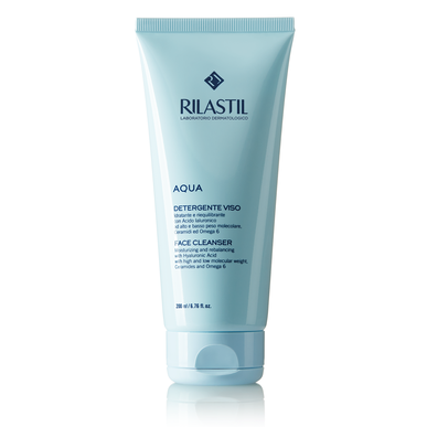 Rilastil Aqua Face Cleanser Moisturizing Rebalancing Mild Cleansing Gel med fysiologisk pH 200 ml 200 ml