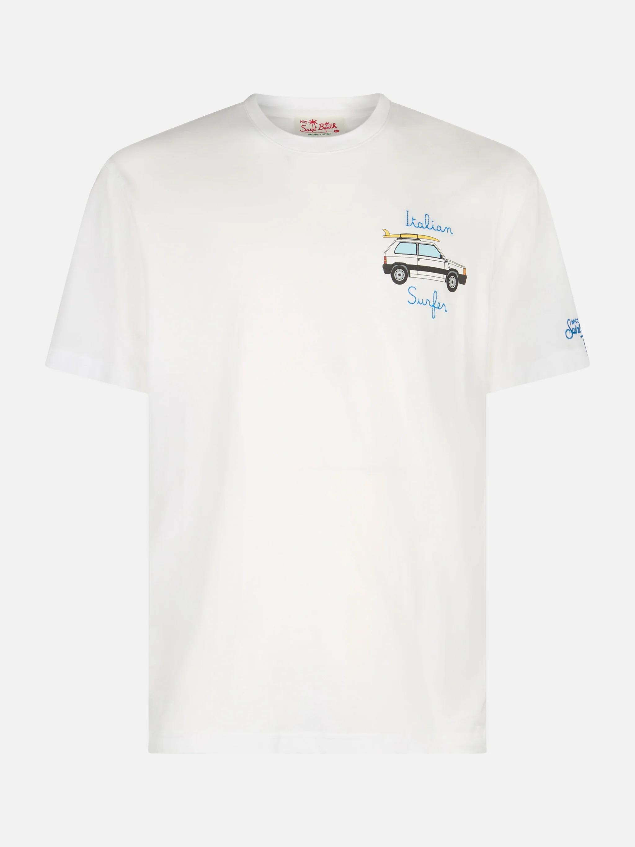 T-shirt da uomo in cotone con stampa Panda e ricamo Italian surfer | E